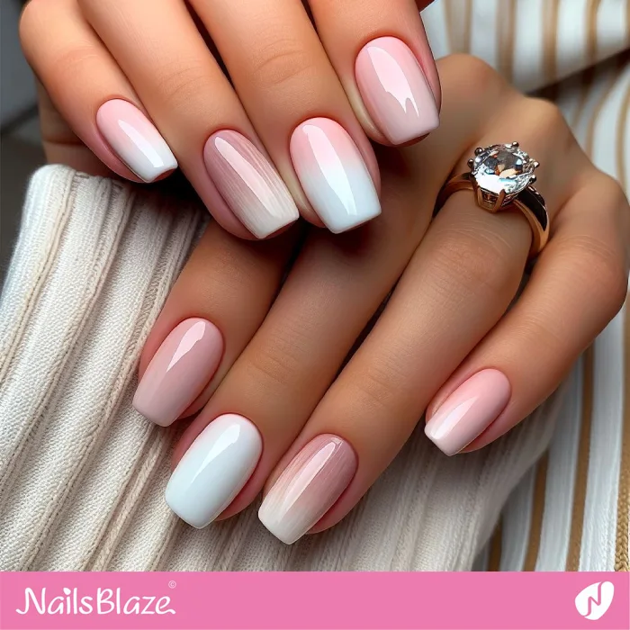 Glossy Nails with Baby Boomer Design | Classy Nails - NB4206